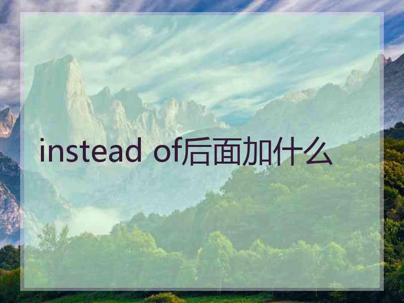instead of后面加什么