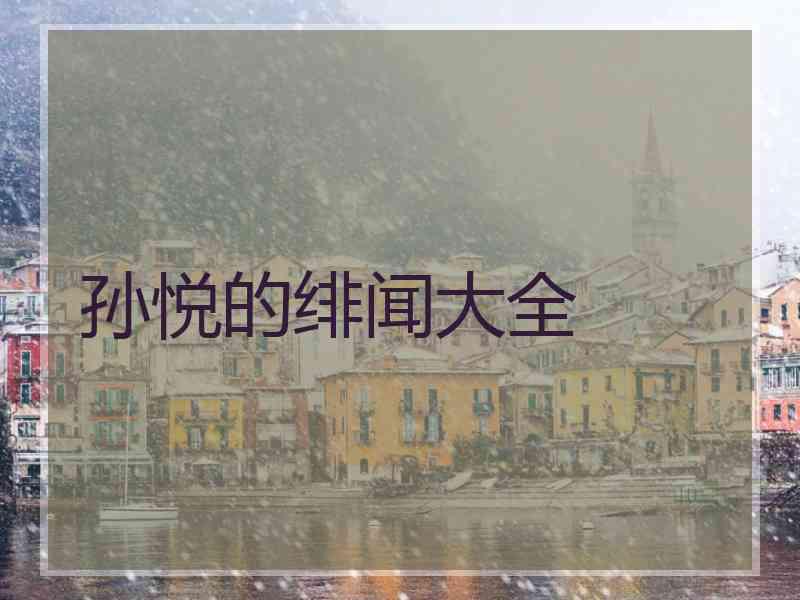 孙悦的绯闻大全