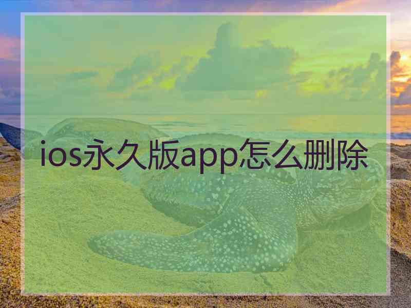 ios永久版app怎么删除