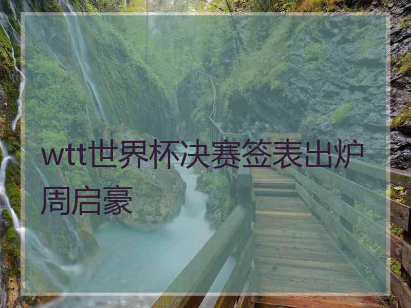 wtt世界杯决赛签表出炉周启豪